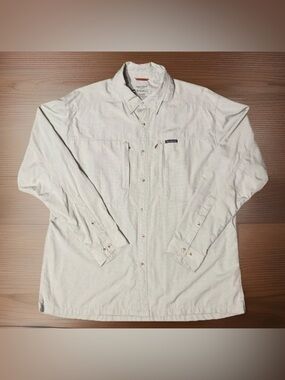 Simms Guide Series Shirt Mens 2XL Grey Fishing Vented Nylon Long Sleeve Mens